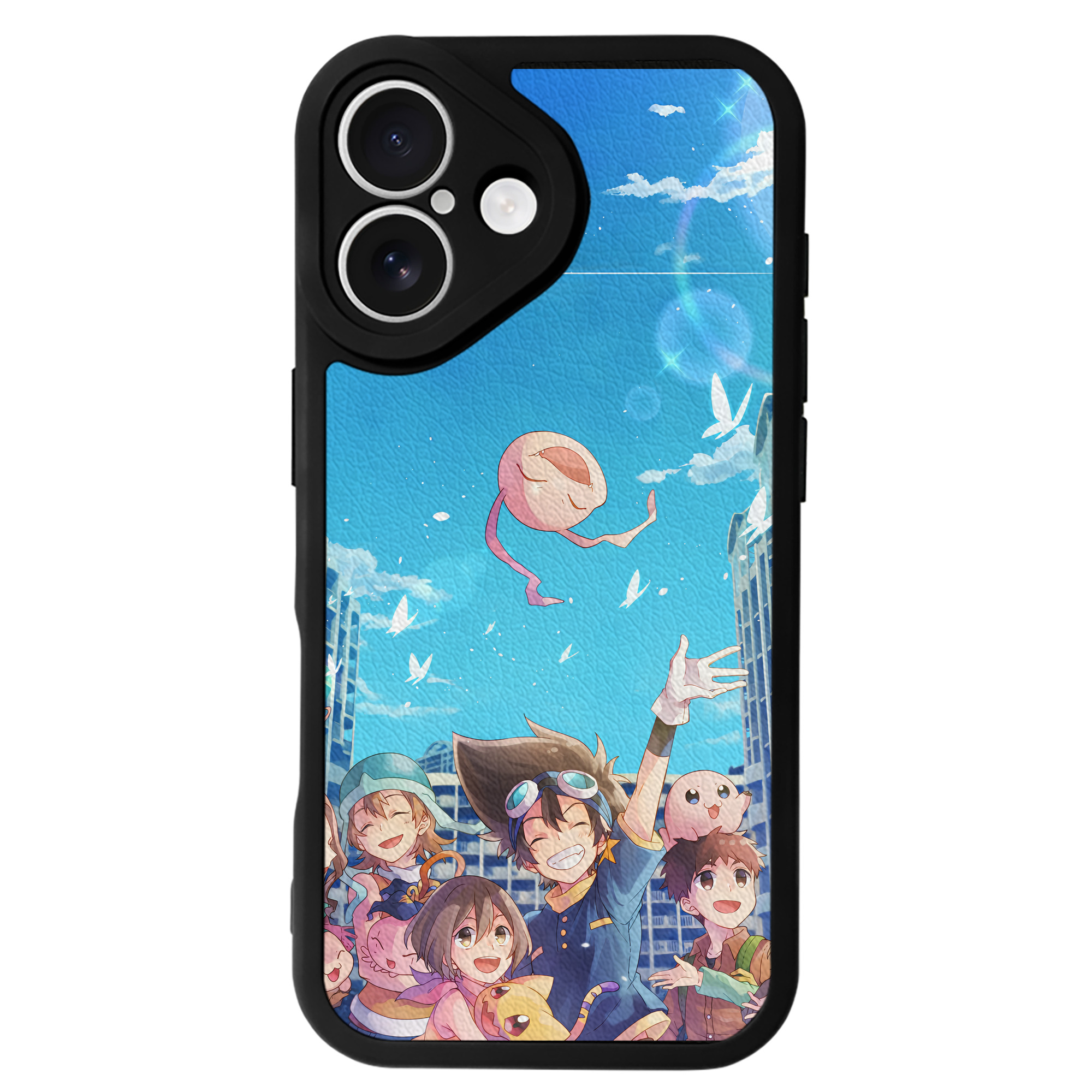 （画像用） Digimon デジタルモンスター/デジモン 【iPhone 16シリーズ対応】シリコンスマホケース（レザー調） 材質：シリコン